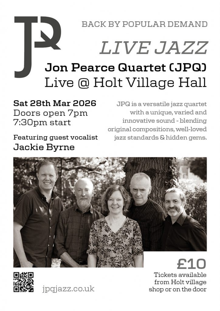 JPQ Holt Village Hall 2026 Poster